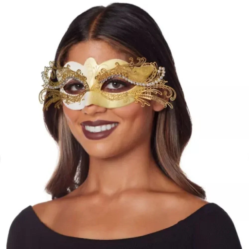 🎃 New Spirit Halloween Gold Intricate Eye Mask